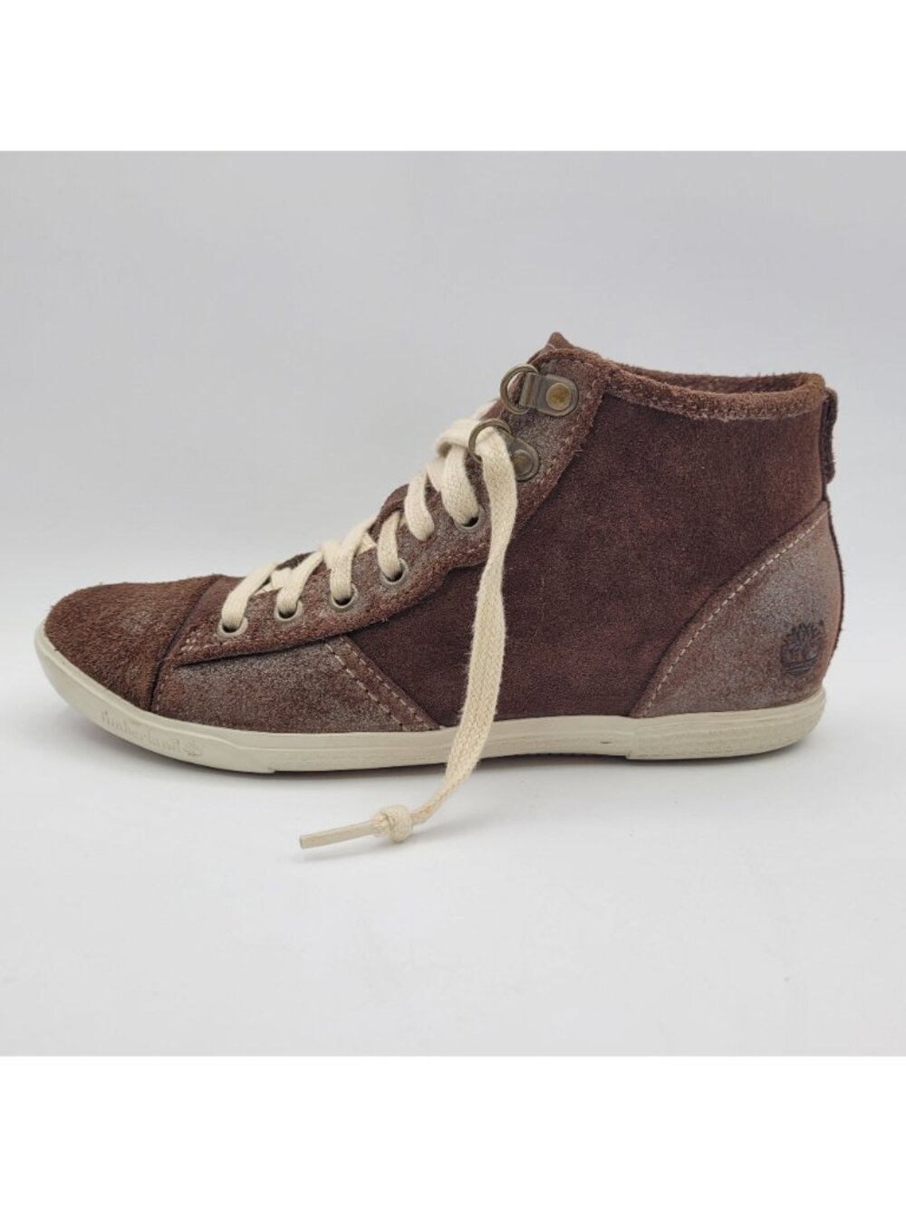 Timberland Womens Size 7.5 Sneakers Earthkeepers High Top Genuine Brown Leather - Picture 2 of 14